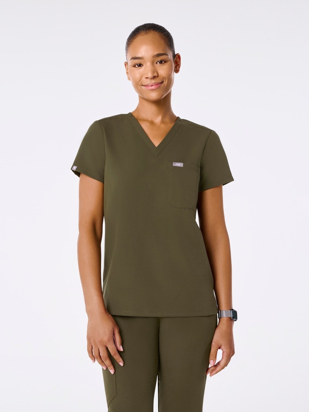 Figs Womens Olive Green Scrub Set